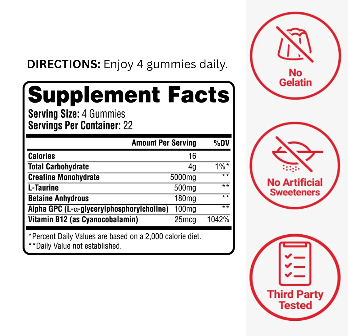 FYNX Creatine Gummies - 5,000 mg Per Serving | Strawberry Flavor | 120-90 Gummies | Gelatin-Free